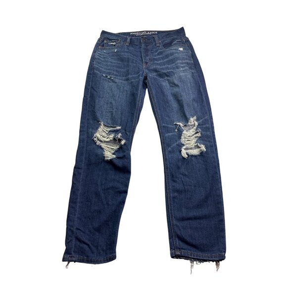 American Eagle Outfitters Womens Vintage Hi-Rise Distressed Jeans 4 S Button Fly - Picture 1 of 9